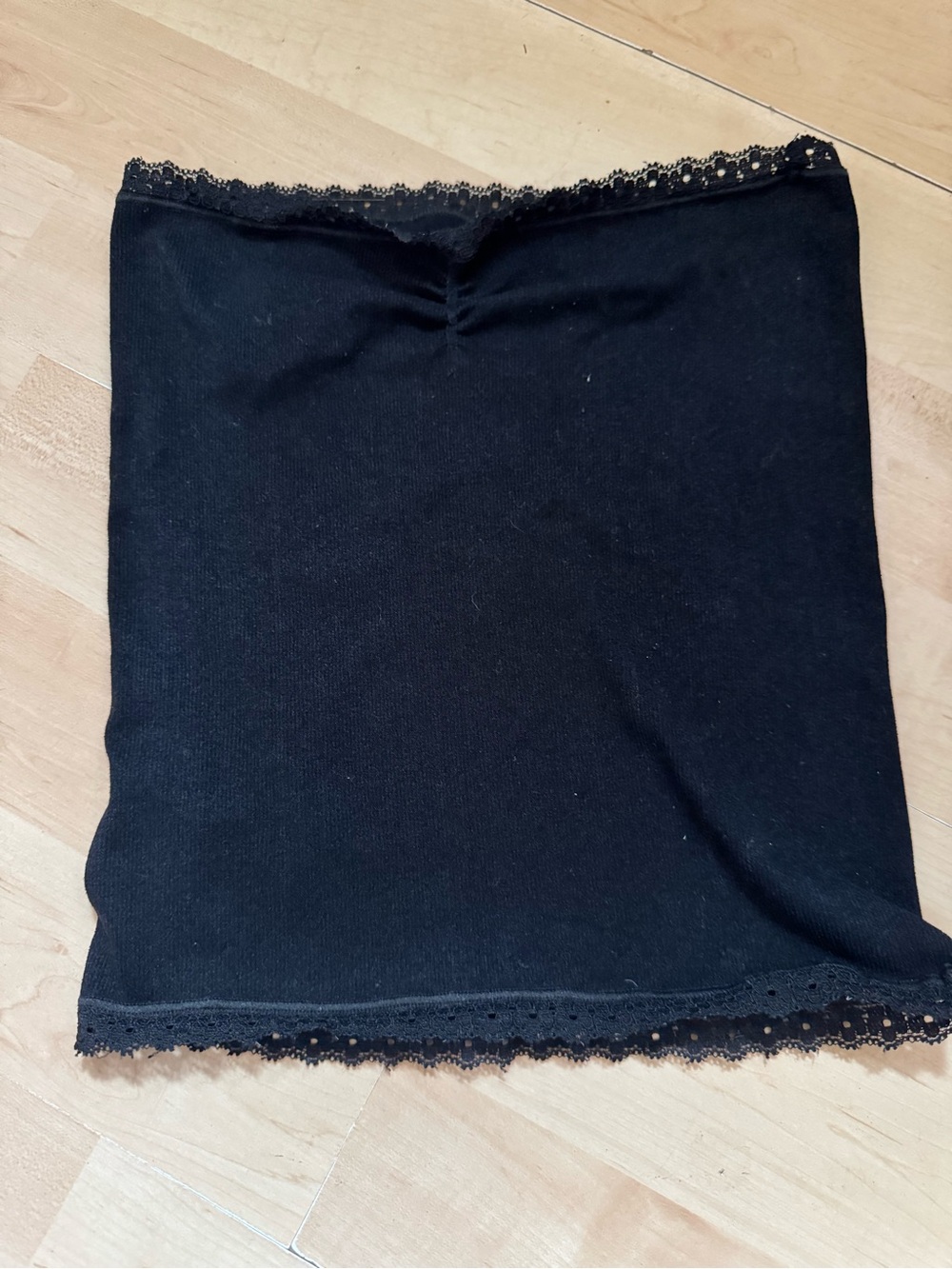 Urban Outfitters Black Lace-Trim Mini Skirt